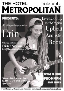 Erin Crowley + The Self Preservation Society Wed 29 June