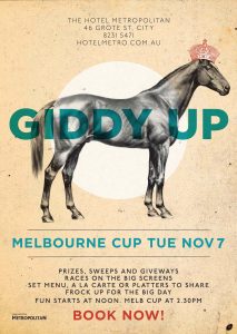 Melbourne Cup at The Metro Tues 7 Nov
