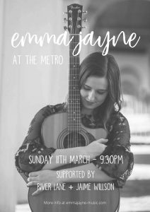 Emma Jayne, River Lane + Jaime Willson Sun 11 Mar