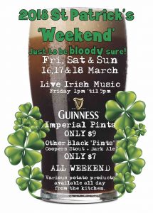 St Patrick's Weekend at The Metro 16,17 & 18 Mar