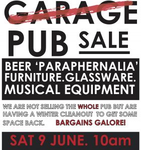 Garage / Pub Sale Sat 9 June