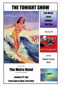 The Tonight Show, Moraygun + The Mark Curtis Duo Sunday 15 July 3pm